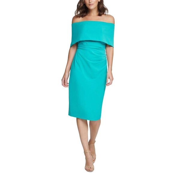 Vince Camuto Women's Off The Shoulder Sheath Dress 14 Transparent